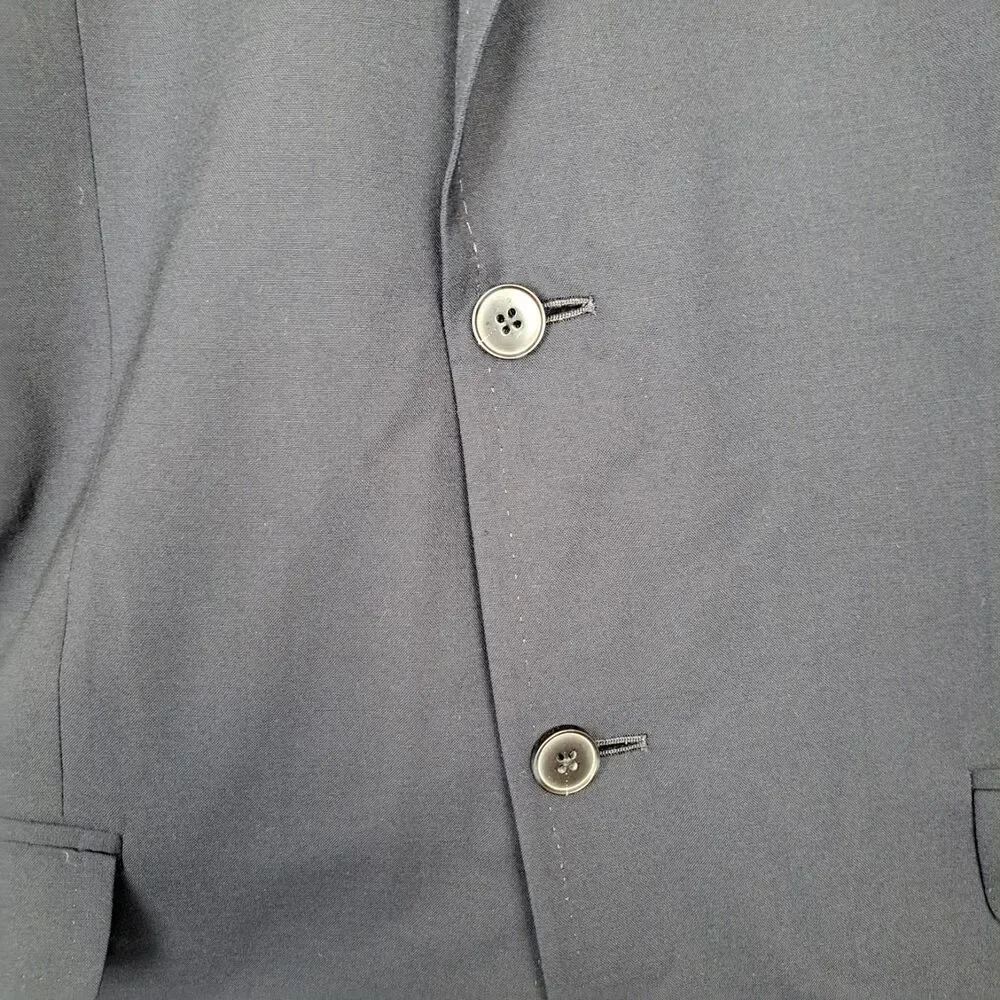 Ermenegildo Zegna Men's Blazer Sport‎ Coat Natural Comfort 44L Wool Navy Blue